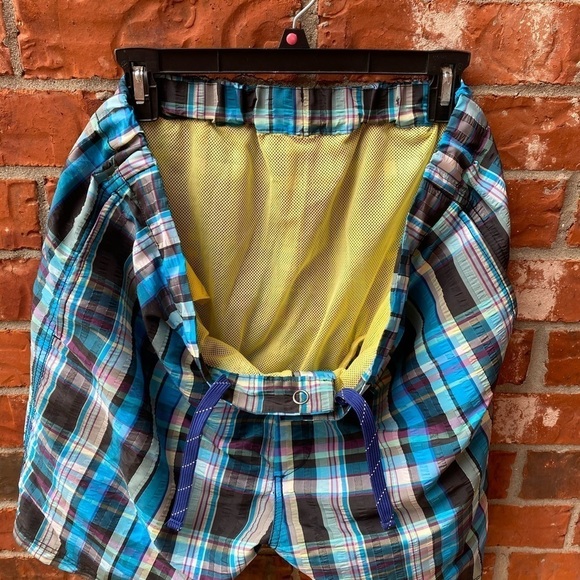 Tommy Bahama Relax Mens XL Blue Plaid Swim Trunks Board Shorts Net - Picture 6 of 9
